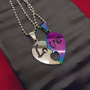 Urthn Heart Shape " LOVE " Couple Chain Pendant- 1404893 (Pack Of 6)