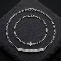 Urthn Silver Plated Crystal Stone Bracelet(Pack of 6)