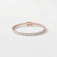 Urthn SparkLuxe Crystal Stone Rose Gold Plated Tennis Bracelet for Women(Pack Of 6)