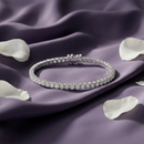 Urthn SparkLuxe Crystal Stone Silver Plated Tennis Bracelet for Women