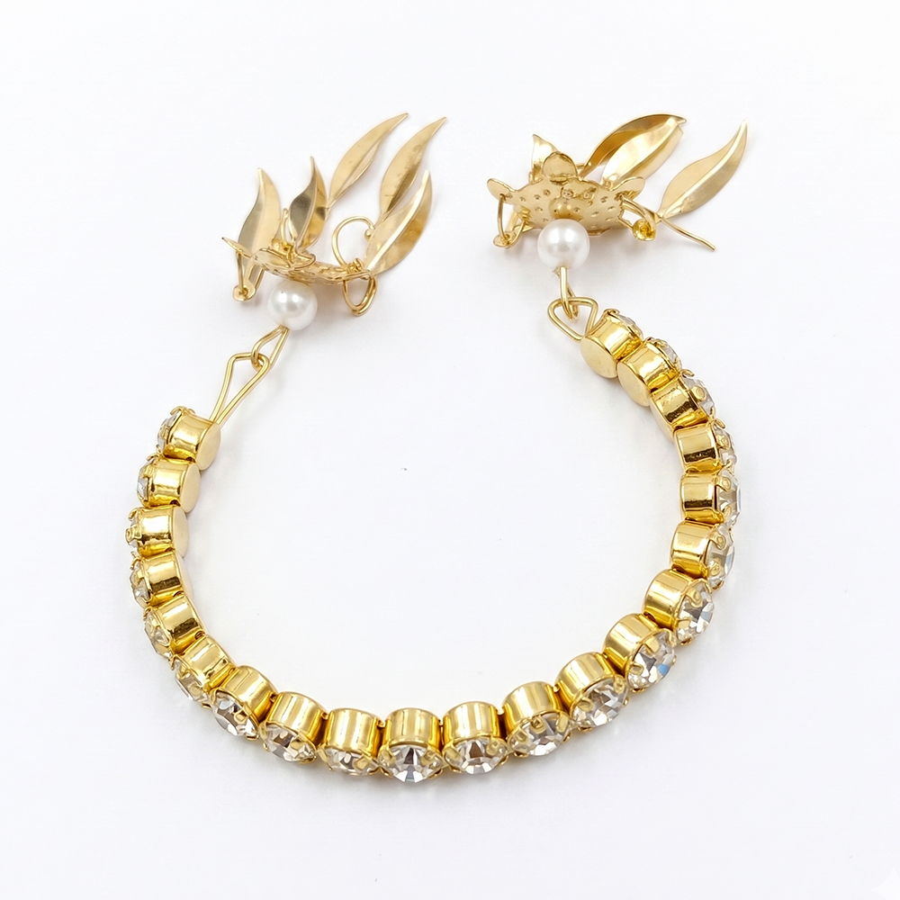 Urthn Gold Plated Sparkling Austrian Stone Bracelet For Women (Set of 6)