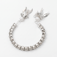 Urthn Silver Plated Sparkling Austrian Stone Bracelet For Women(Pack of 6)