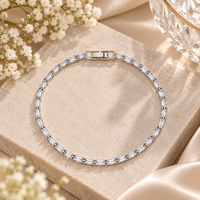 Urthn Dazzling American Diamond Silver Plated Bracelet | Trendy Festive & Party Wear