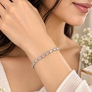 Urthn Dazzling American Diamond Silver Plated Bracelet | Trendy Festive & Party Wear(Pack of 3)