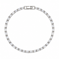 Urthn Dazzling American Diamond Silver Plated Bracelet | Trendy Festive & Party Wear(Pack of 3)
