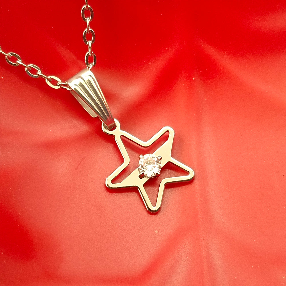 Urthn Trendy Star shape Rose Gold-Plated Chain Pendant(Pack of 12)