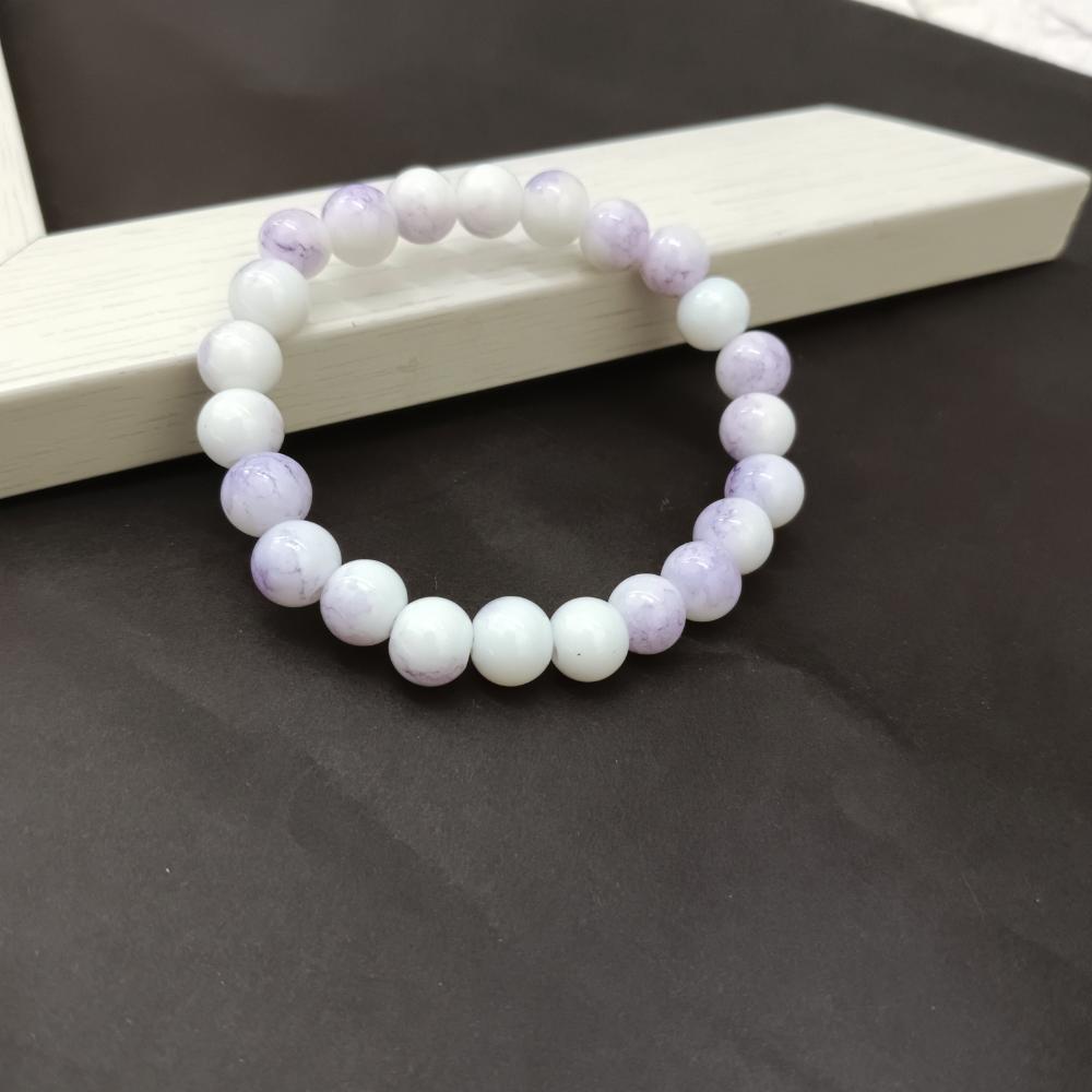 Urthn Light Purple Glass Beads Bracelet