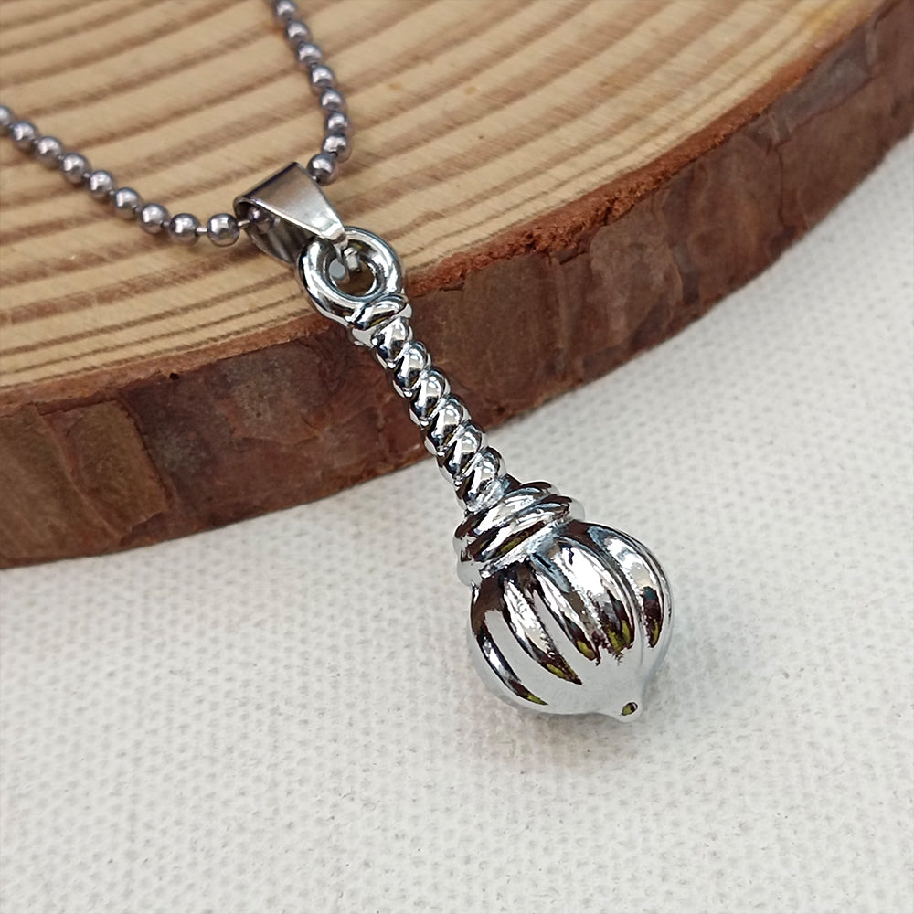 Urthn Hanuman Gada Silver Pendant with ball chain For Unisex