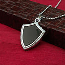 JewelMaze Black Enamel Chain Pendant For Men