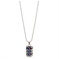 Urthn Minimal Geometric Pattern Enamel Pendant with Chain for Men's (Pack Of 6)