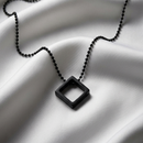 Urthn Stylish Square Steel Chain Pendant for Men