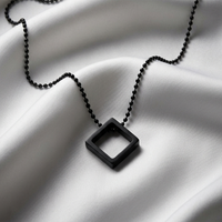 Urthn Stylish Square Steel Chain Pendant for Men