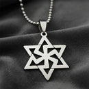 Urthn Stainless Steel Geometric Star Pendant Necklace(Pack of 6)