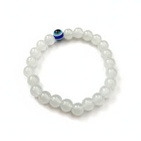 Urthn Grey Obsidian Beads Bracelet with Evil Eye Charm (Pack Of 6)