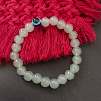 Urthn Grey Obsidian Beads Bracelet with Evil Eye Charm (Pack Of 6)