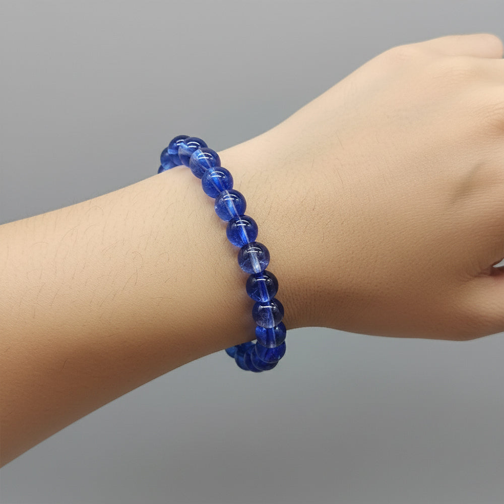 Urthn Adjustable Blue Beaded Wrist Bracelet