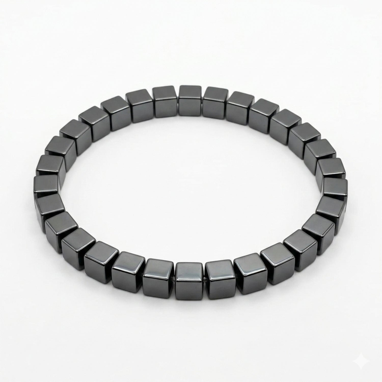 Urthn Unisex Hematite Stretchable Bracelet(Pack of  6)