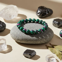 Urthn Ruby Zoisite Natural Stone Bracelet(Pack of 3)