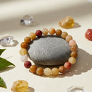 Urthn Golden Silk Jade  Natural Stone Bracelet(Pack of 3)