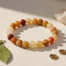 Urthn Golden Silk Jade  Natural Stone Bracelet(Pack of 3)