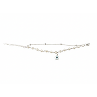Urthn Silver Plated Evil Eye & Pearl Multi Layer Bracelet(Pack of 6)