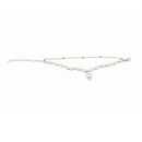 Urthn Silver Plated Pearl Multi Layer Bracelet(Pack of 6)