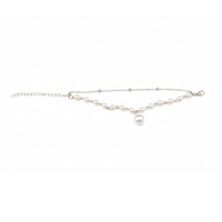 Urthn Silver Plated Pearl Multi Layer Bracelet(Pack of 6)