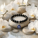 Urthn Black Beads Evil Eye Bracelet(Pack of 6)