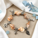 Urthn Minimalist Shell and Charms Stretch Bracelet for Women(Pack of 6)