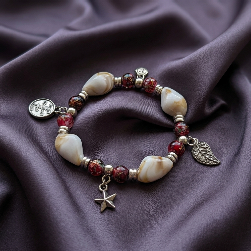 Urthn Minimalist Shell and Charms Bracelet ( Assorted Color )( 1 pc only )(Pack of 6)