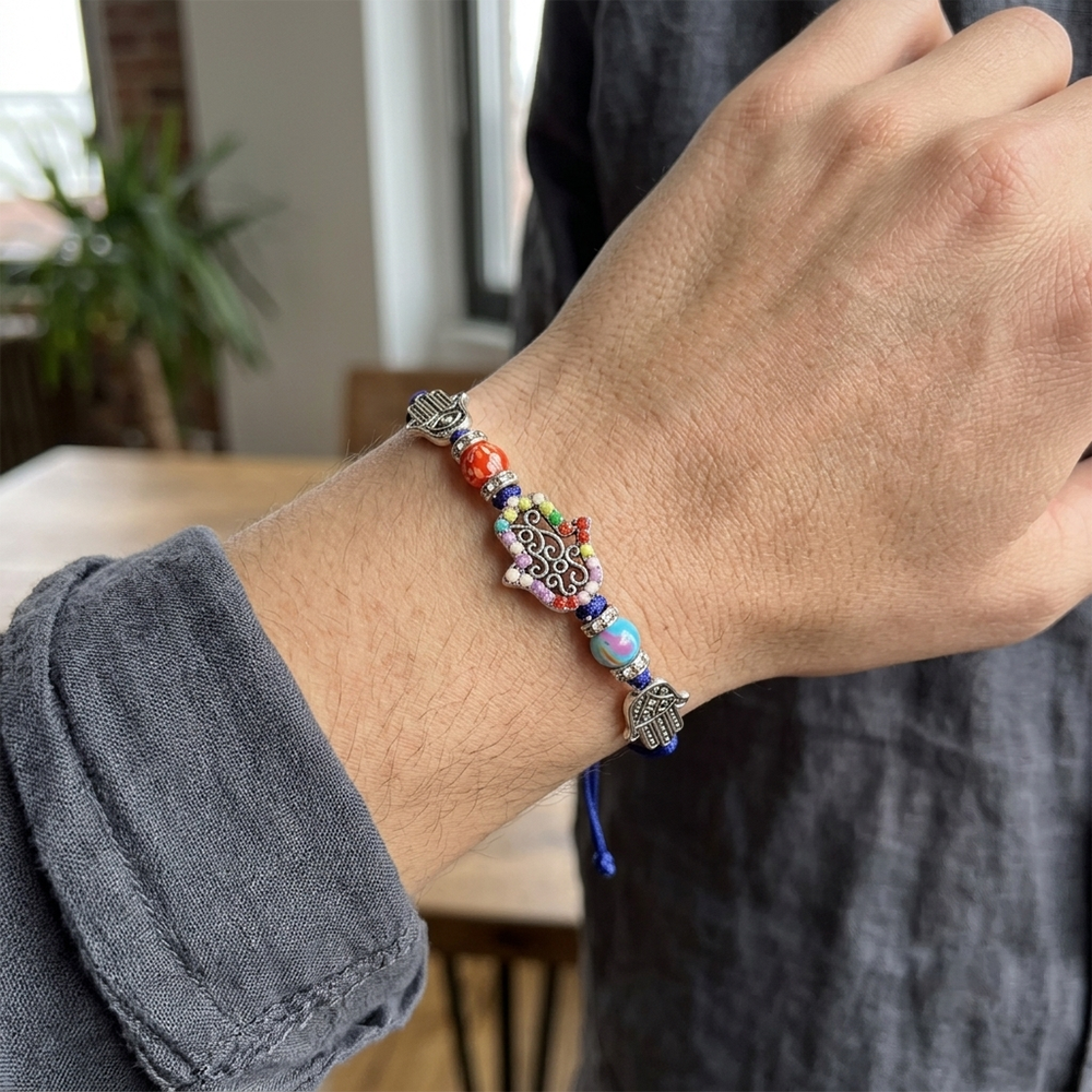 Urthn Mystic Hamsa Hand Beads Bracelet