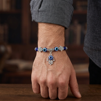 Urthn Evil Eye & Hamsa Hand Beaded Bracelet for Men