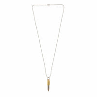 Urthn Gold & Silver Tone Bullet Shape Pendant Necklace for Men(Pack of 6)