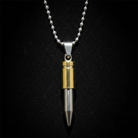 Urthn Gold & Silver Tone Bullet Shape Pendant Necklace for Men(Pack of 6)