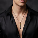 Urthn Gold & Silver Tone Bullet Shape Pendant Necklace for Men(Pack of 6)