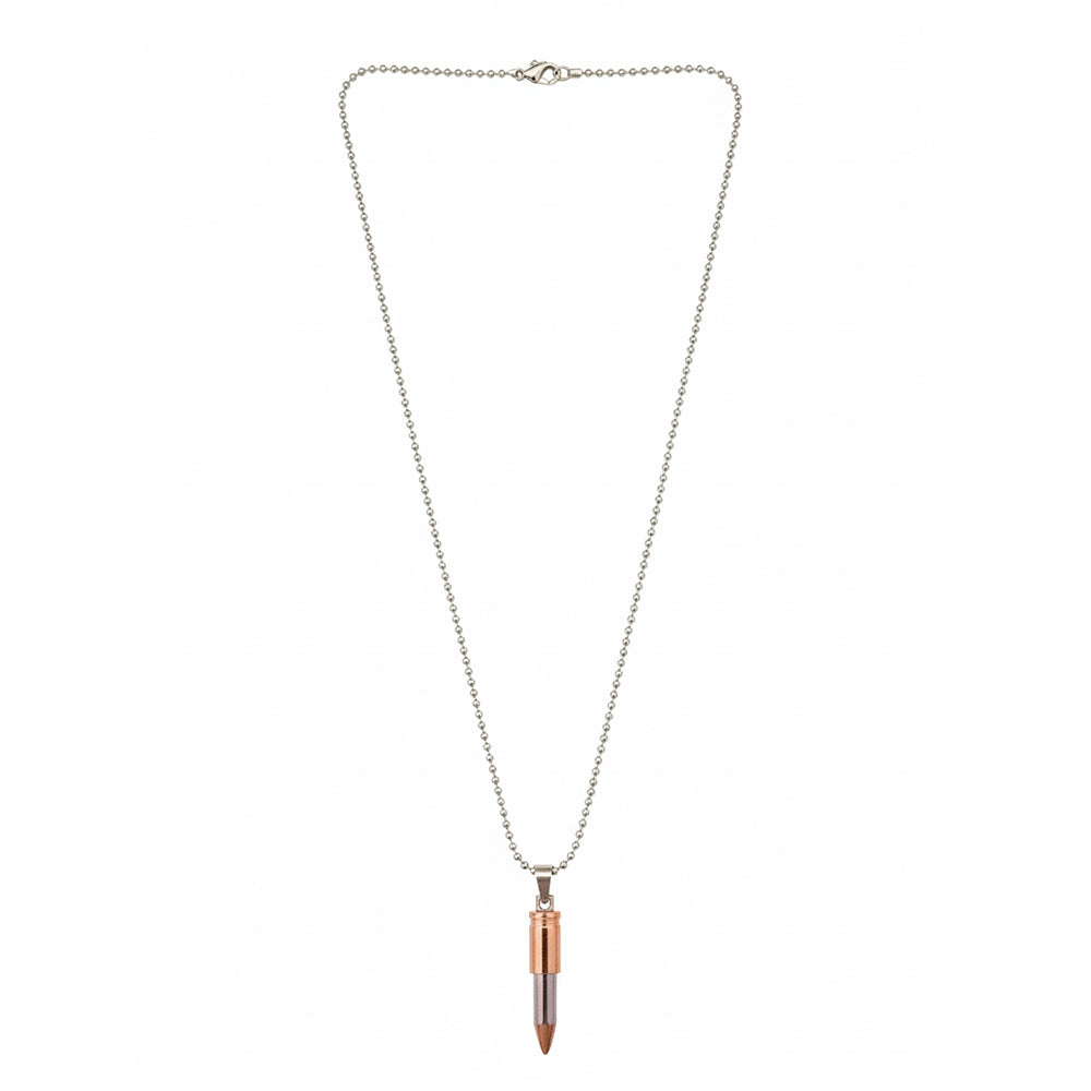 Urthn Rose Gold & Silver Tone Bullet Shape Pendant Necklace(Pack of 6)