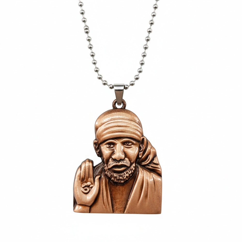 Urthn Rose Gold Plated Sai Baba Pendant Necklace for Men(Pack of 6)