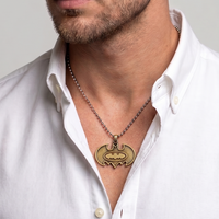 Urthn Stylish Bat Symbol Steel Chain Pendant for Men