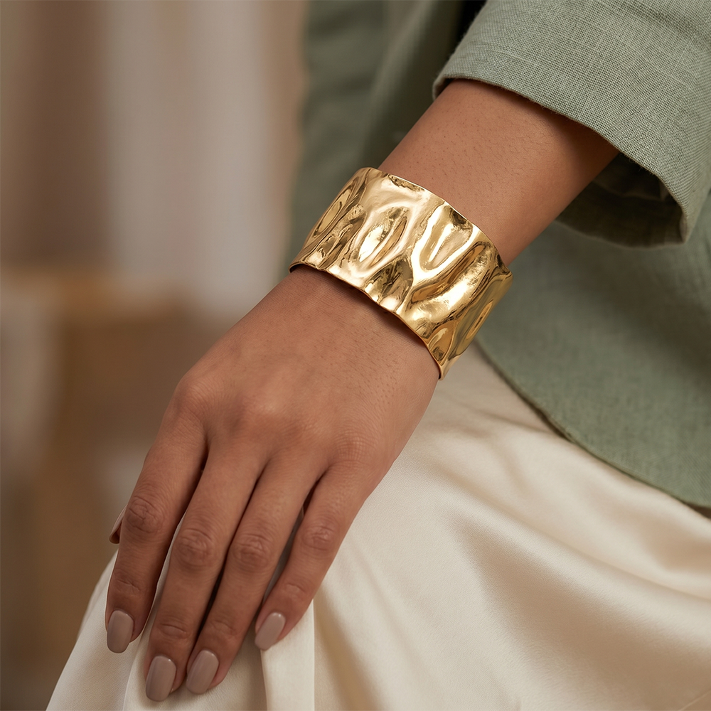 Urthn  Gold Plated Designer Statement Cuff Kada(Pack of 3)