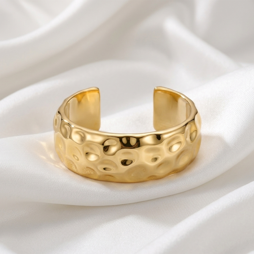 Urthn Modern Gold Finish Hammered Statement Kada Bracelet for women(Pack of 6)