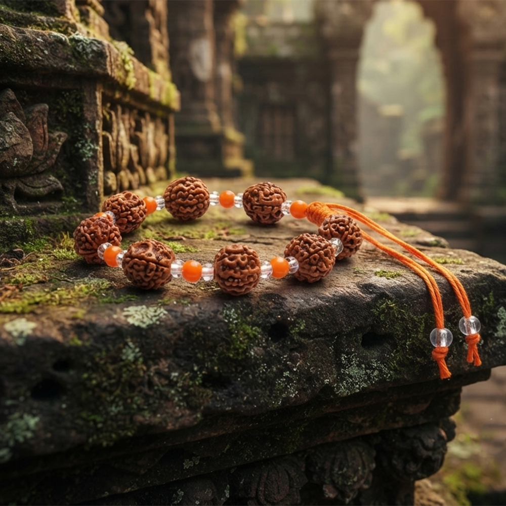 Urthn Handcrafted Spiritual Rudraksh Beads Bracelet