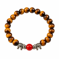 Urthn Trendy Tiger Beads Bracelet with Elephant Charms for Women & Men's(Pack Of 3 )