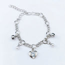 Urthn Fashionable Silver Plated With Heart Shape Charm Bracelet with Pearl Drops(Pack Of 6)