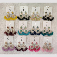 Dhwani Gold Plated Pota And Austrian Stone Beads Dangler Earrings