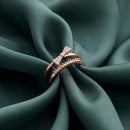 Urthn Rose Gold Plated American Diamond and Brass Adjustable Ring