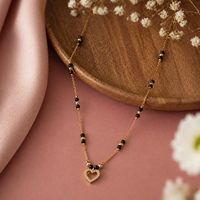 Urthn Heart Shape Charms Trendy Mangalsutra For Women (Pack of 3)