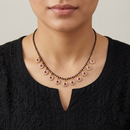 Urthn American Diamond Floral Charms Trendy Mangalsutra For Women (Pack of 3)