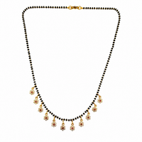 Urthn American Diamond Floral Charms Trendy Mangalsutra For Women (Pack of 3)