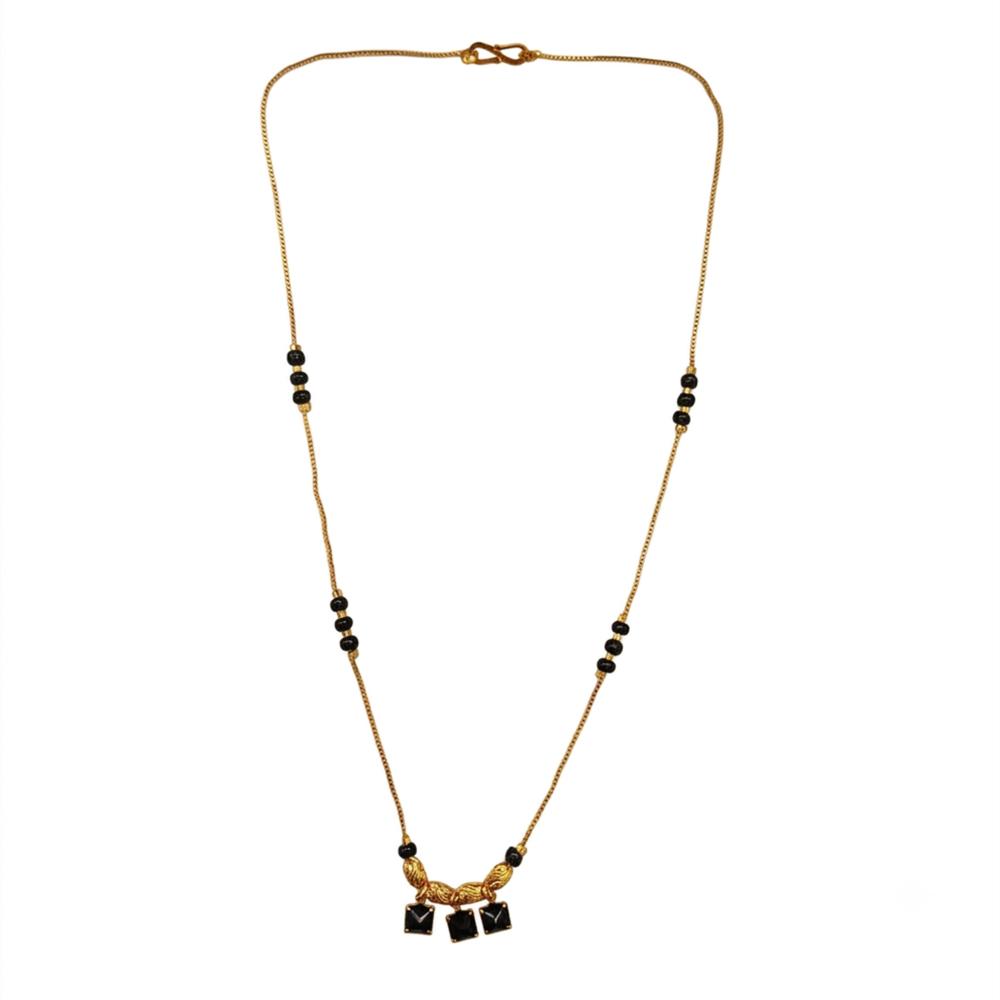 Urthn  Classic Gold-Plated Mangalsutra with Sparkling Crystal Charms (Set of 3)