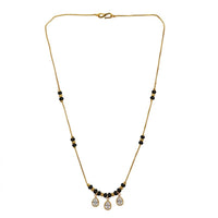 Urthn  Classic Gold-Plated Mangalsutra with Sparkling Crystal Charms (Set of 3)